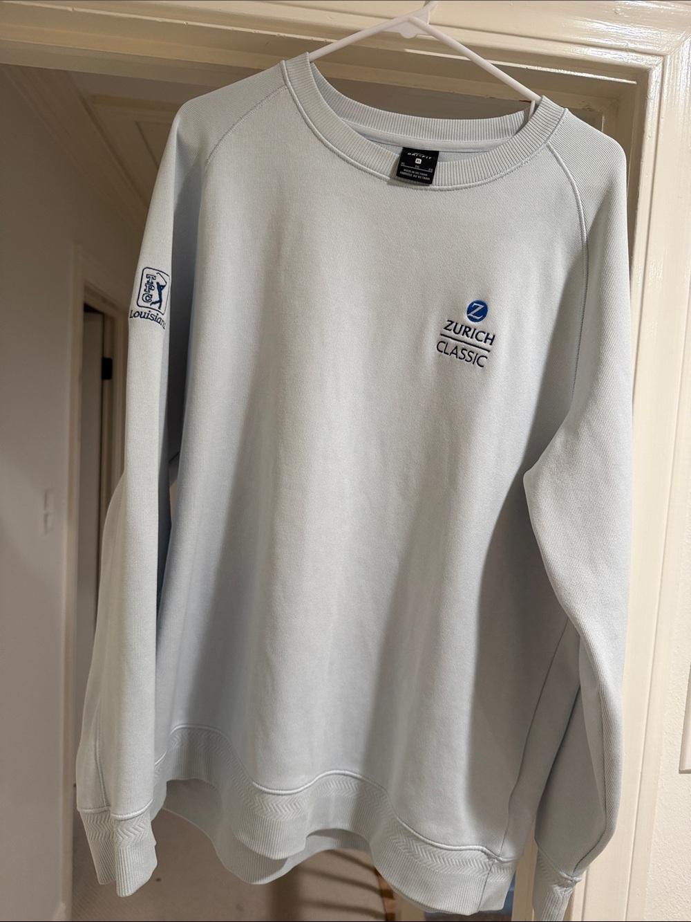 Nike Light Gray Crewneck Sweatshirt with Blue Zurich Classic Logo
